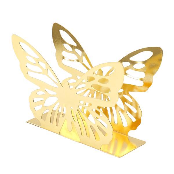 テーブル用ティッシュディスペンサー用バタフライナプキンホルダー 素朴な安定ベース 鉄製ティッシュスタ...