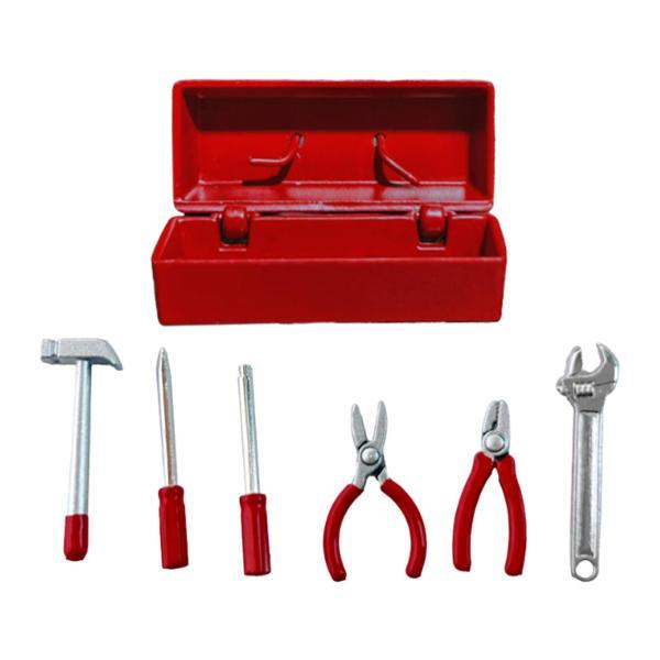 ミニチュア修理ツールボックス ミニチュア家具 模造ドールハウスアクセサリー ごっこ遊びおもちゃ ミニ...