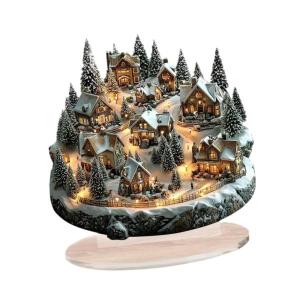 クリスマスデコレーション デスクトップデコレーション テーブル ギフトオーナメント 雪景色ハウス アクリルハウスプレート テーブル 寝室用