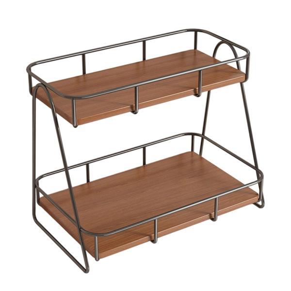 メイクアップオーガナイザーディスプレイシェルフクリエイティブヴィンテージデザインオーナメント2段カッ...