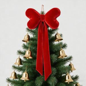 赤いリボンの吊り下げ装飾、クリスマスツリーの飾...の詳細画像3