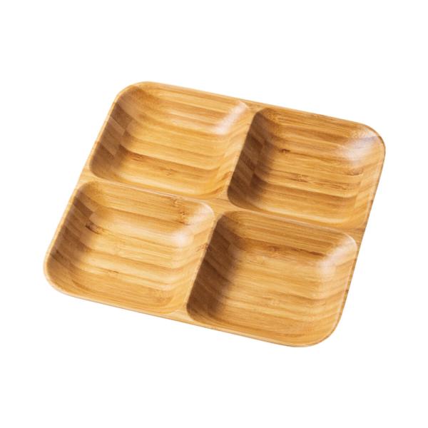 木製食器 4マスプレート ECL-34-1 / シンビ 食器 木製食器 皿 プレート 仕切り皿 食洗...