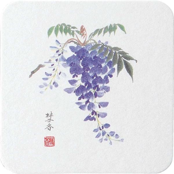 四季 紙コースター50枚入10セット ペーパーコースター(藤) / 返品代引不可 / えいむ コース...