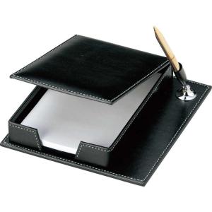 本革メモボックス&ペン立て 黒 MT-4 メモホルダー ホテル客室用品