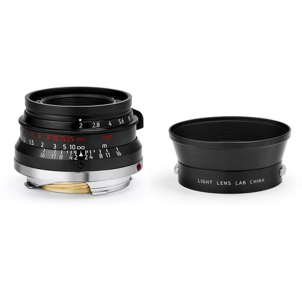 LIGHT LENS LAB M 35mm f/2 + レンズフード IROOA 復刻 ブラックペイ...