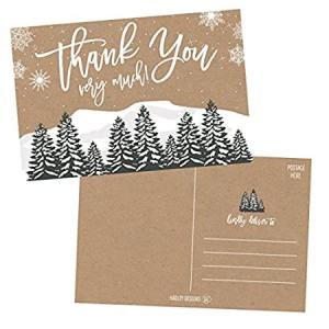 公式 6ウッドランドクリスマスholiday 25 4 X 特別価格 目玉商品です Thank Postcardsバルク 空白かわいいモダンクラフト冬注意カードひな形の結婚 You レター カード Www Ksc Kcf Org