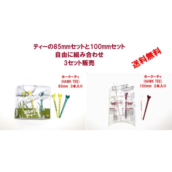 ホークティー(3セット自由に組合せ)　ドラコン競技公認ティー　飛距離アップ　驚異の耐久性　目盛り付き...