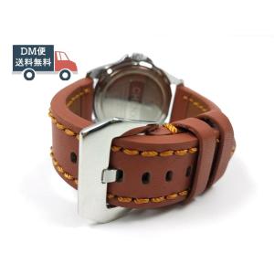 ミリタリー腕時計ベルト ウォッチバンド 本革レザー バネ棒付属 26mm レッド