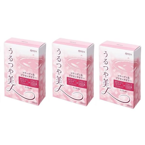 オッペン化粧品　3箱入　うるつや美人　コラーゲン、プラセンタ含有食品　300g（10g×30包）　※...