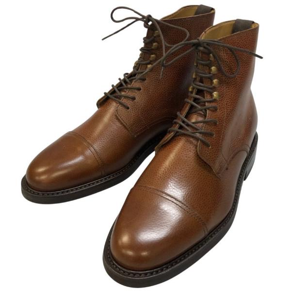 バーウィック ブーツ グレインレザー ストレートチップ 67571 299 ブラウン 7ハーフ メン...