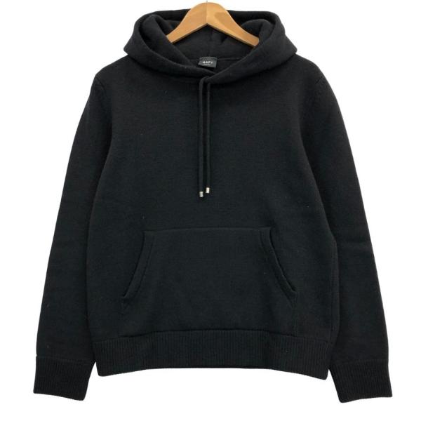 美品◆バフィー パーカー ニット パーカー メンズ ブラック サイズ 44 BAFY 【AFB12】