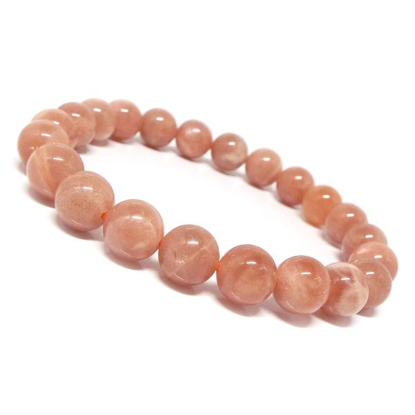 天然石 ブレスレット サンストーン 日長石 約8mm パワーストーン アクセサリー 一連 数珠