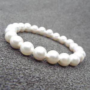 天然石 ブレスレット シェルパール 貝パール 約8mm パワーストーン