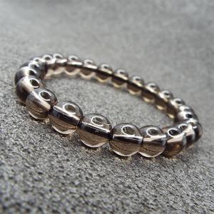 天然石 ブレスレット スモーキークォーツ 煙水晶 約6mm パワーストーン アクセサリー 一連 数珠