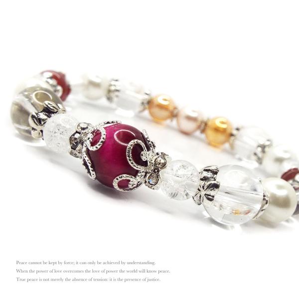 天然石 パワーストーン ブレスレット レディース アクセサリー 女性のお守り ピンクタイガーアイ ラ...