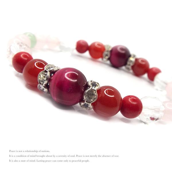 天然石 パワーストーン ブレスレット レディース アクセサリー 女性のお守り ピンクタイガーアイ