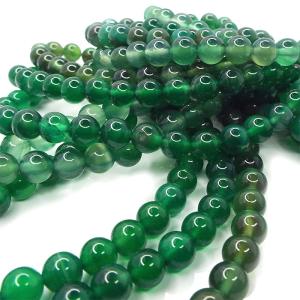 天然石 ビーズ グリーンメノウ 緑瑪瑙 約6mm 連売り パワーストーン