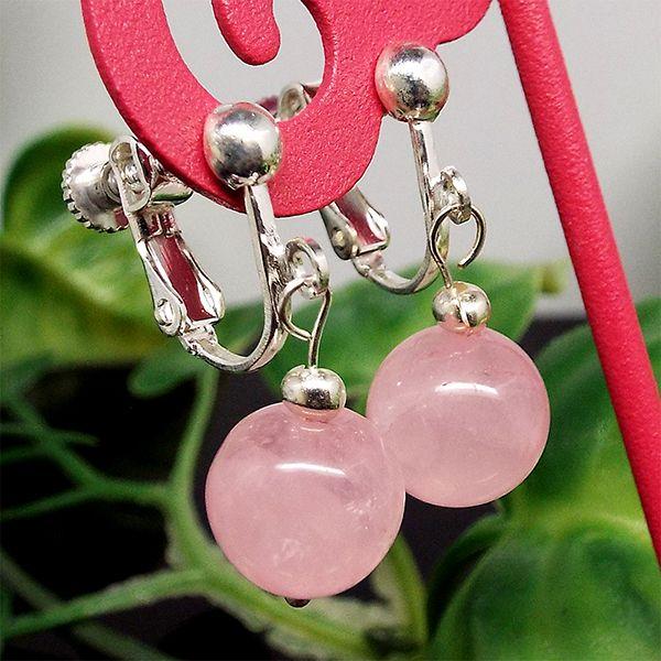 天然石 イヤリング ローズクォーツ 約6mm パワーストーン アクセサリー