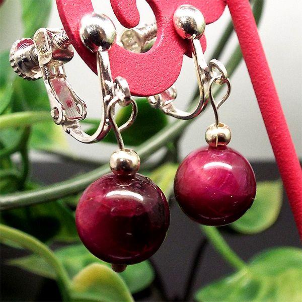 天然石 イヤリング ピンクタイガーアイ 虎目石 約8mm パワーストーン アクセサリー