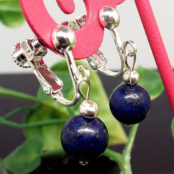 天然石 イヤリング ラピスラズリ 約6mm パワーストーン アクセサリー