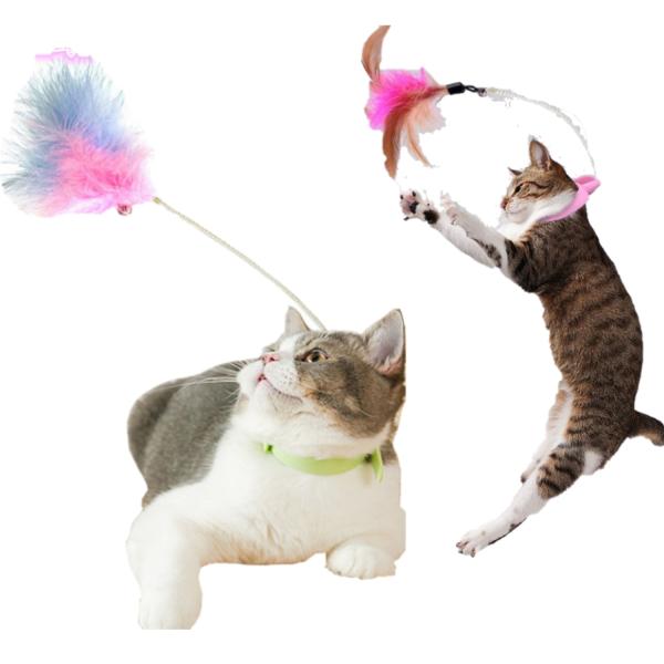 ねこじゃらし 猫 おもちゃはね 首輪 一人遊び