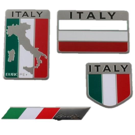 3Dアルミ合金イタリア旗エンブレムバッジステッカーデカールフィアット
