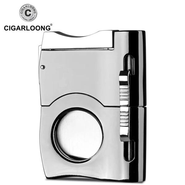 CIGARLOONG ギロチンダブルブレードシガーカッターステンレス鋼キューバ葉巻カッターナイフはさ...