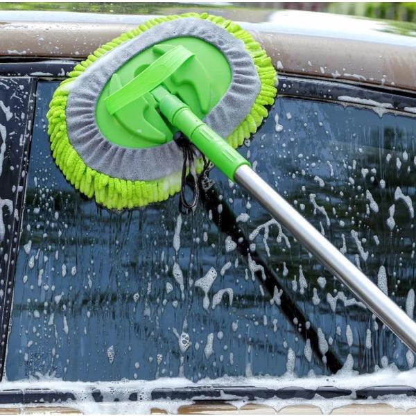 2 in 1取り外し可能 洗車モップ　洗車 ブラシ 伸縮