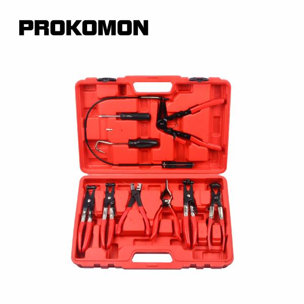 自動車用 ホースクランプリングプライヤーセット 柔軟 ワイヤーケーブル ベンドタイプリムーバー オイ...