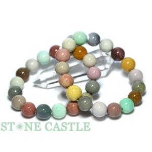 石流通センター 高品質 天然石 ブレスレット リビアングラス (パープル