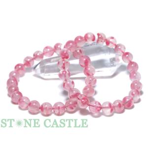 石流通センター 高品質 天然石 ブレスレット 桜瑪瑙 (2A) (約8.5〜9mm