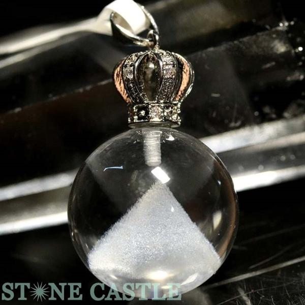 石流通センター 高品質 天然石 ペンダント ホワイトファントムクォーツ 丸玉 (約18mm) パワー...