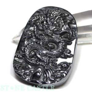 ラブラドライト 龍彫り ペンダントトップ 天然石 パワーストーン 長石