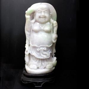 石流通センター 置物 翡翠 高級一点物 彫刻置物 本翡翠 (台付き