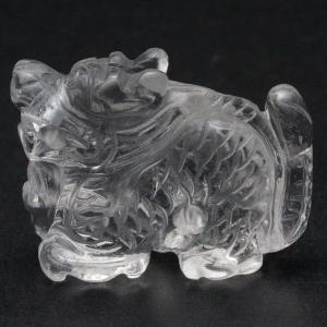 石流通センター 置物 インテリア 彫刻置物 龍 約30x23mm ローズ