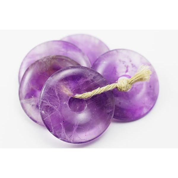 石流通センター 置物 インテリア  置き石 ドーナツ型(ピーディスク) 20mm アメジスト 天然石...