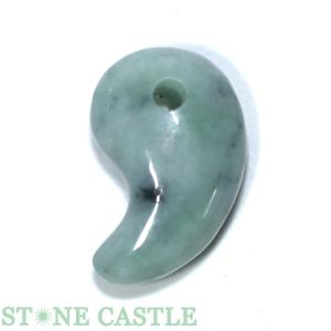 翡翠(硬玉ジェダイト) 20x12mm 勾玉 ルース 1個売り_PRG1212