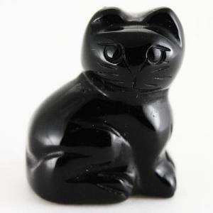 石流通センター 招き猫 金運 縁起物 彫刻置物 水晶・福 約32x40mm