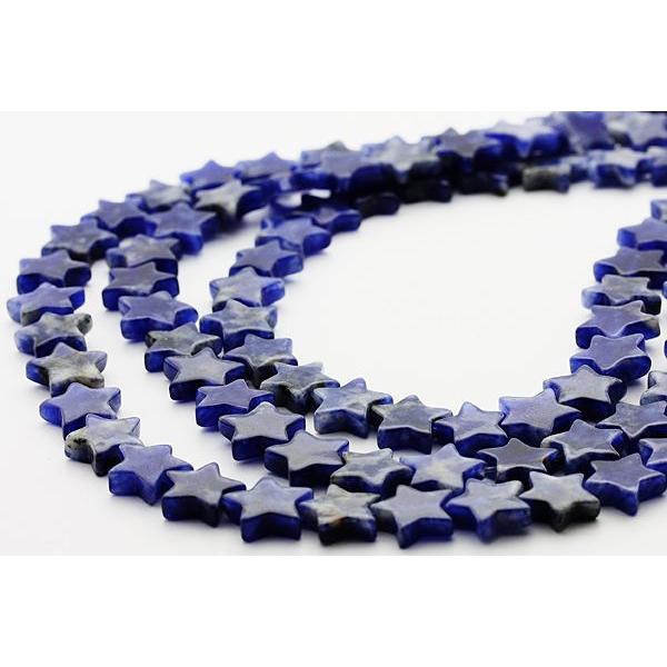 石流通センター カットビーズ ソーダライト 星型 10mm 天然石 パワーストーン