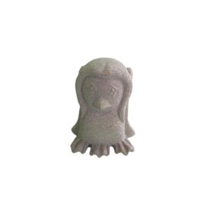 ふくろう 石台付 グレー大理石製品 石材彫刻品 フクロウのインテリア