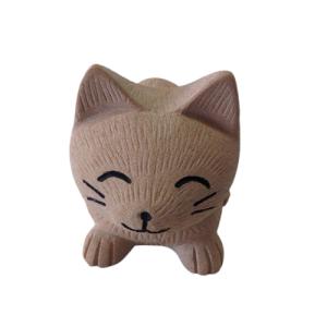 ねこ　茶　石材彫刻品 猫のインテリアストーン置物 石製品｜stoneyamagishi5