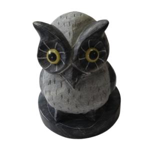 ふくろう 石像 16cm サビ石 最小サイズ 当店 オリジナル お招き