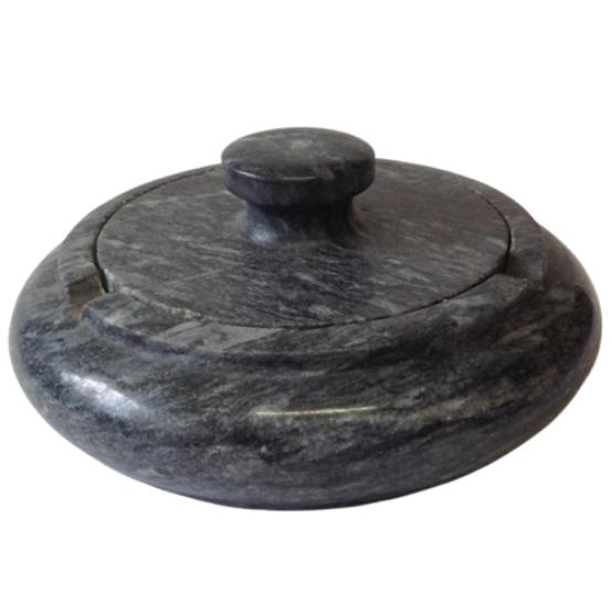 灰皿　ふた付　大理石製品　ストーンインテリア小物雑貨