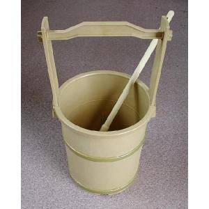 手桶　薄型　柄杓付き　無地