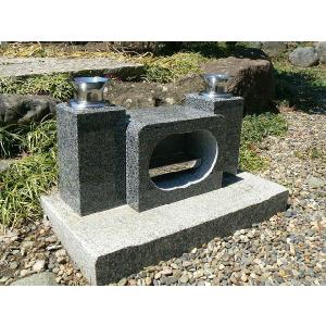 お墓の香炉 黒御影石宮型香炉 香皿付き コンパクトサイズの香炉です