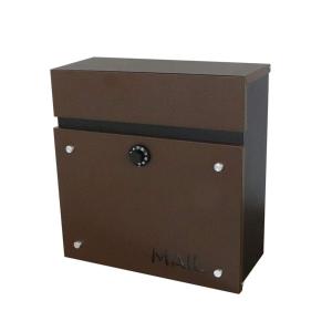 ヤマソロ (YAMASORO) 壁掛けポスト【calm】 ダイヤル式扉 ガルバナイズド加工 錆びにくい 粉体塗装 ブラウン BR | ポスト 壁掛け 壁掛けポスト 郵便受け レトロ