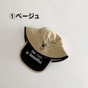 日よけたれ付きバケットハット 子ども 帽子 日...の詳細画像4