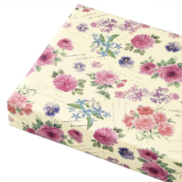 包装紙 半才_【50枚入り】包装紙 エレガンスフラワー 半裁_61-658-70-1_36057-9...