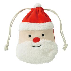 ラッピング 袋 ギフト かわいい_【10枚入り】モコモコ巾着ギフトバッグ サンタ_58-144-1-2_7412-1741｜ストア・エキスプレス-業務用店舗什器