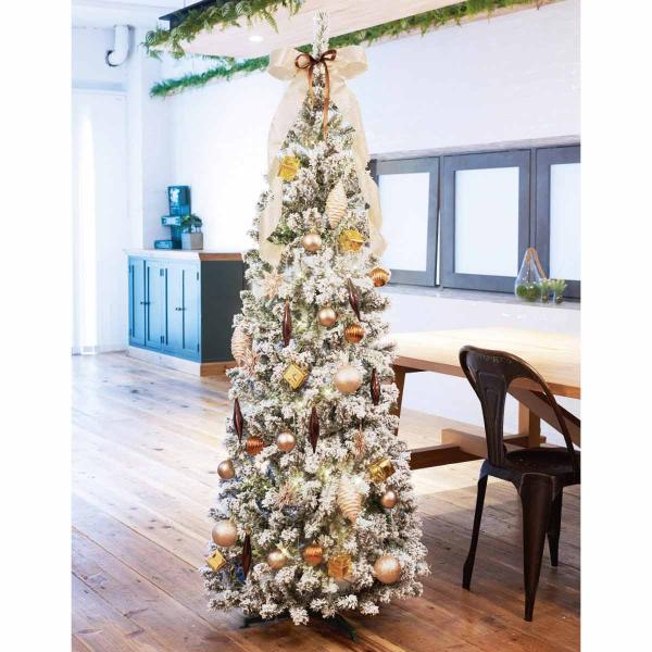 クリスマスツリー  ledライト 北欧_ポップアップクリスマスツリー スノー 高さ150×幅66cm...